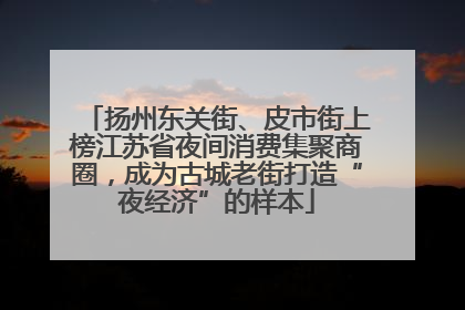 扬州东关街、皮市街上榜江苏省夜间消费集聚商圈，成为古城老街打造“夜经济”的样本