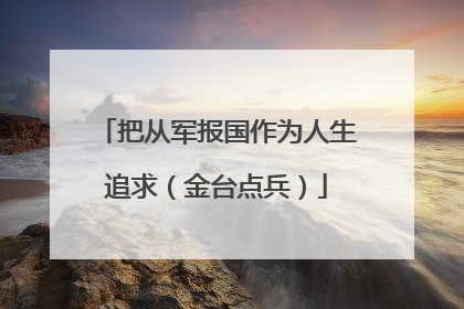 把从军报国作为人生追求（金台点兵）