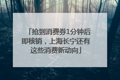 抢到消费券1分钟后即核销，上海长宁还有这些消费新动向
