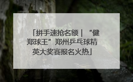 拼手速抢名额｜“健郑球王”郑州乒乓球精英大奖赛报名火热