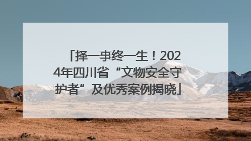 择一事终一生！2024年四川省“文物安全守护者”及优秀案例揭晓