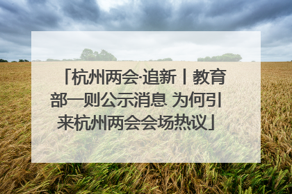 杭州两会·追新丨教育部一则公示消息 为何引来杭州两会会场热议