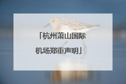 杭州萧山国际机场郑重声明