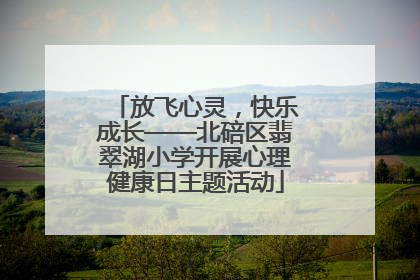 放飞心灵，快乐成长——北碚区翡翠湖小学开展心理健康日主题活动