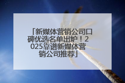 新媒体营销公司口碑优选名单出炉！2025靠谱新媒体营销公司推荐