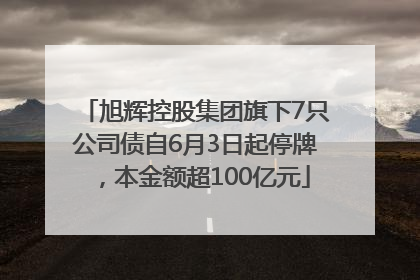 旭辉控股集团旗下7只公司债自6月3日起停牌，本金额超100亿元