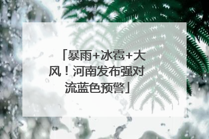 暴雨+冰雹+大风！河南发布强对流蓝色预警