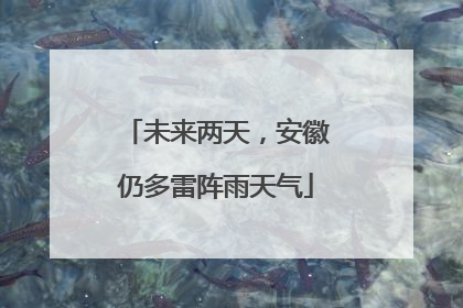 未来两天，安徽仍多雷阵雨天气