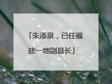 朱添泉，已任福建一地副县长