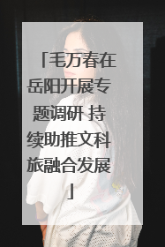 毛万春在岳阳开展专题调研 持续助推文科旅融合发展