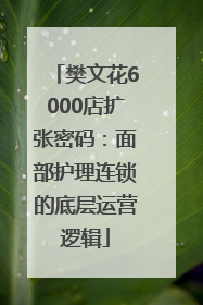 樊文花6000店扩张密码：面部护理连锁的底层运营逻辑