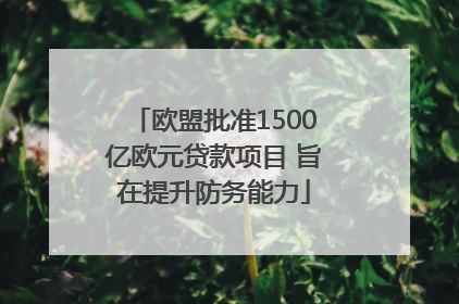 欧盟批准1500亿欧元贷款项目 旨在提升防务能力