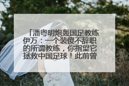 潘粤明炮轰国足教练伊万：一个装傻不辞职的所谓教练，你指望它拯救中国足球！此前曾多次发文评价国足