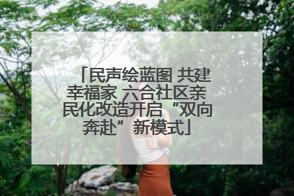 民声绘蓝图 共建幸福家 六合社区亲民化改造开启“双向奔赴”新模式