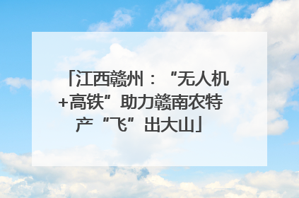 江西赣州：“无人机+高铁”助力赣南农特产“飞”出大山