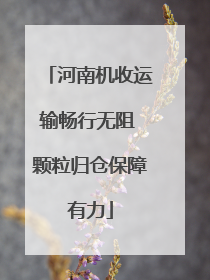 河南机收运输畅行无阻 颗粒归仓保障有力