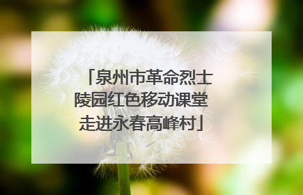 泉州市革命烈士陵园红色移动课堂走进永春高峰村