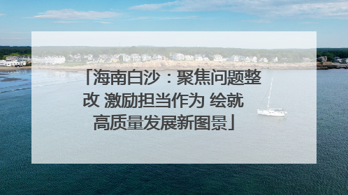 海南白沙：聚焦问题整改 激励担当作为 绘就高质量发展新图景