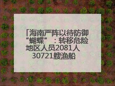 海南严阵以待防御“蝴蝶”：转移危险地区人员2081人 30721艘渔船全部进港避风