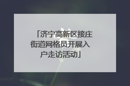 济宁高新区接庄街道网格员开展入户走访活动