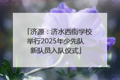 济源：济水西街学校举行2025年少先队新队员入队仪式
