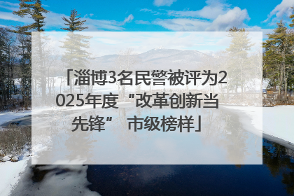 淄博3名民警被评为2025年度“改革创新当先锋” 市级榜样