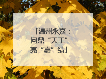温州永嘉：问鼎“天工”亮“嘉”绩