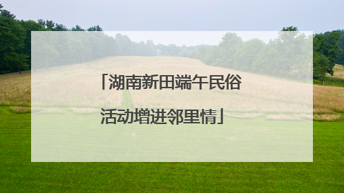 湖南新田端午民俗活动增进邻里情