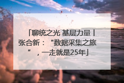 聊统之光 基层力量丨张合新：“数据采集之旅”，一走就是25年