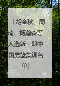 胡金秋、周琦、杨瀚森等入选新一期中国男篮集训名单
