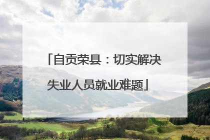 自贡荣县：切实解决失业人员就业难题