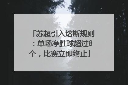 苏超引入熔断规则：单场净胜球超过8个，比赛立即终止