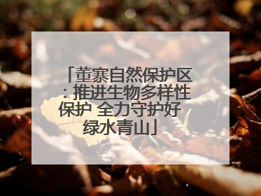 董寨自然保护区：推进生物多样性保护 全力守护好绿水青山