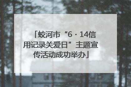 蛟河市“6・14信用记录关爱日”主题宣传活动成功举办