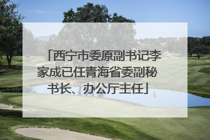 西宁市委原副书记李家成已任青海省委副秘书长、办公厅主任
