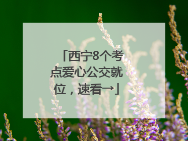 西宁8个考点爱心公交就位，速看→
