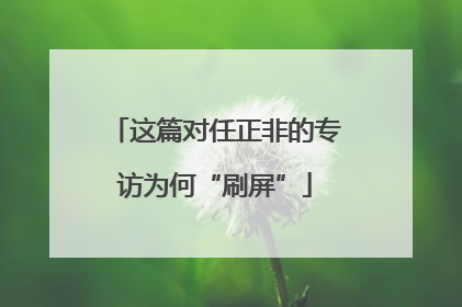 这篇对任正非的专访为何“刷屏”