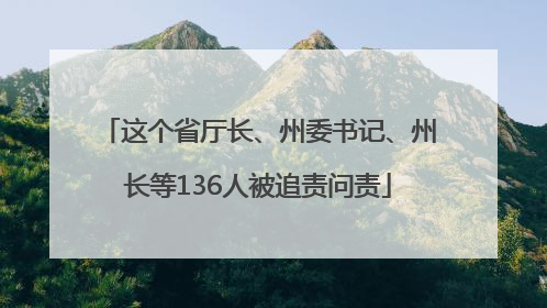 这个省厅长、州委书记、州长等136人被追责问责