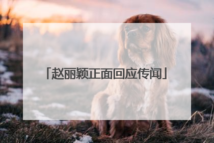 赵丽颖正面回应传闻