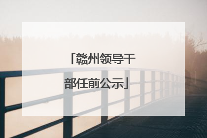 赣州领导干部任前公示