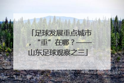 足球发展重点城市，“重”在哪？——山东足球观察之三