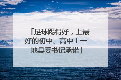 足球踢得好，上最好的初中、高中！一地县委书记承诺