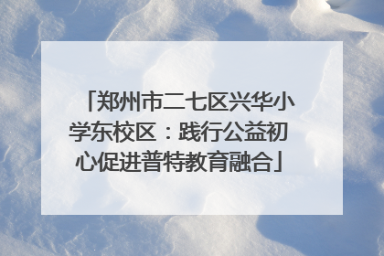 郑州市二七区兴华小学东校区：践行公益初心促进普特教育融合
