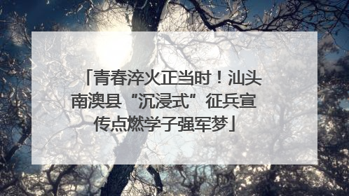 青春淬火正当时！汕头南澳县“沉浸式”征兵宣传点燃学子强军梦