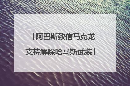 阿巴斯致信马克龙 支持解除哈马斯武装