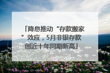 降息推动“存款搬家”效应，5月非银存款创近十年同期新高