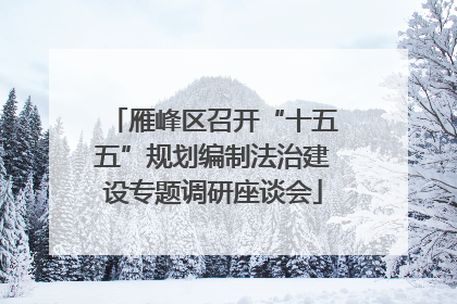 雁峰区召开“十五五”规划编制法治建设专题调研座谈会
