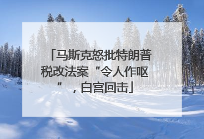 马斯克怒批特朗普税改法案“令人作呕”，白宫回击