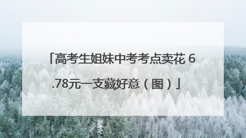 高考生姐妹中考考点卖花 6.78元一支藏好意（图）