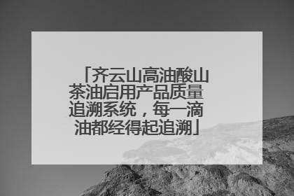 齐云山高油酸山茶油启用产品质量追溯系统，每一滴油都经得起追溯